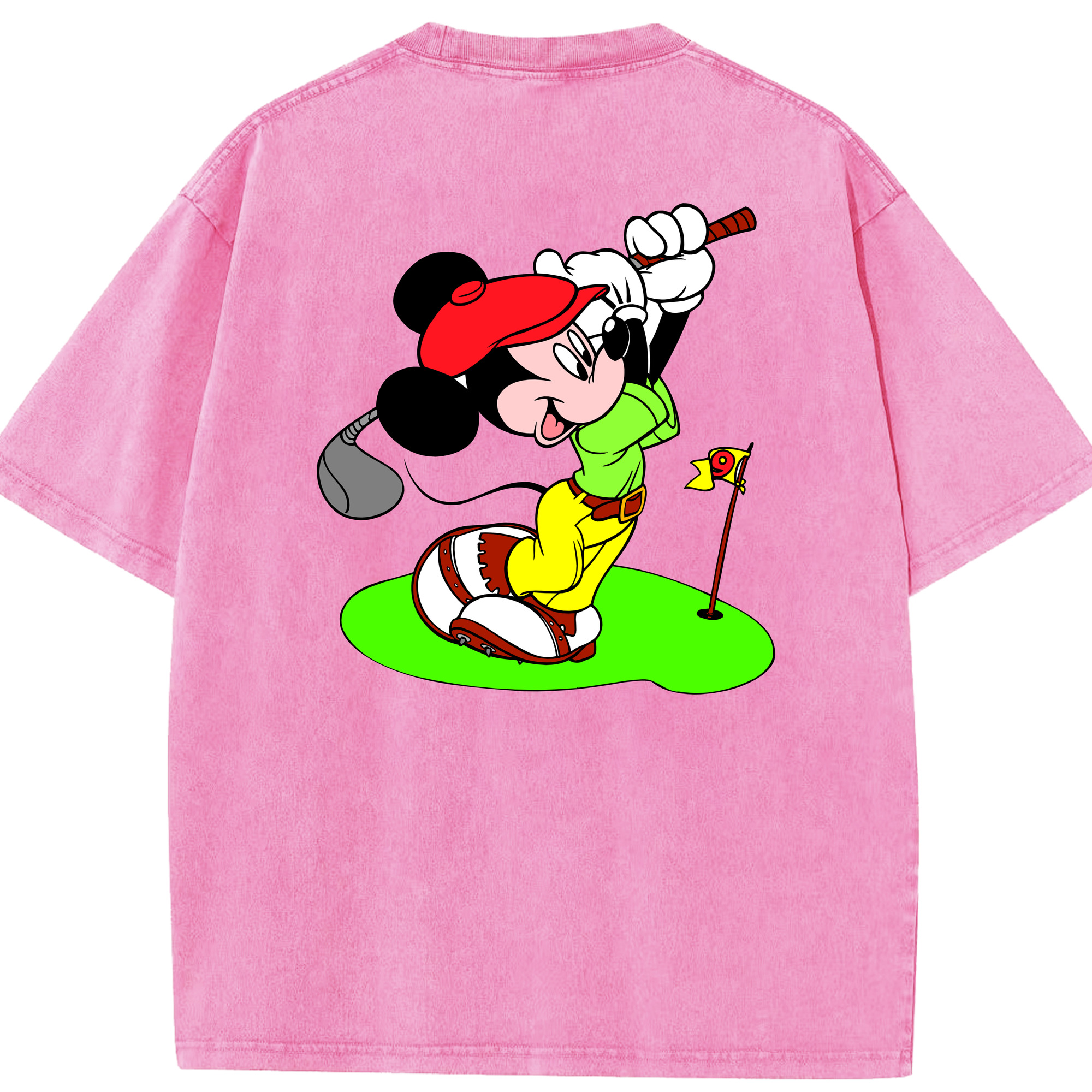 （画像用） ミッキーマウス Mickey Mouse 綿100% ヴィンテージ風 半袖Tシャツ（背面プリント）